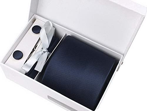 PAHALA Mens Fashion Necktie Cufflinks Tie Bar Pocket Square Set Box