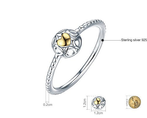 PAHALA 925 Sterling Silver My Love Cubic Zirconia Vintage Wedding Engagement Band Ring