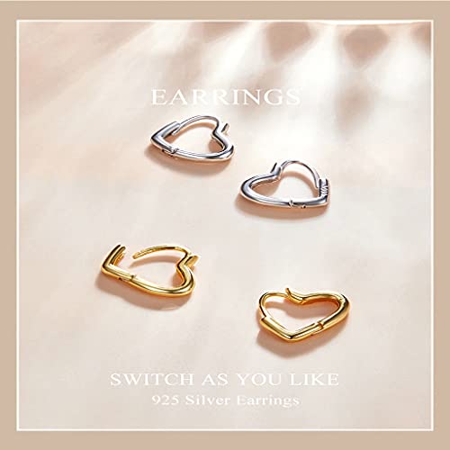 PAHALA 925 Sterling Silver Simple Retro Metal Love Buckle Stud Earrings