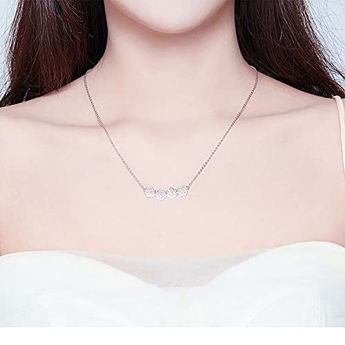 PAHALA 925 Sterling Silver Dog and Cat Paw Choker Footprint Pendant Necklace