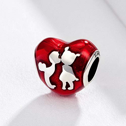PAHALA 925 Strling Silver Lovely Boy and Girl Friends Enamel Charm Bead