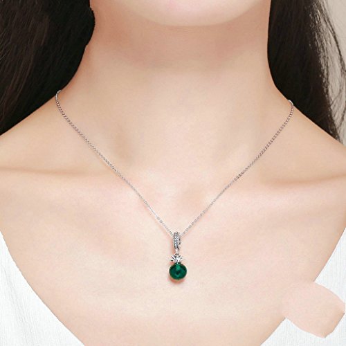 PAHALA 925 Sterling Silver Pineapple with Crystal Clear CZ Pendant Necklace