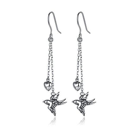 PAHALA 925 Sterling Silver Swallow Long Drop Party Wedding Earring