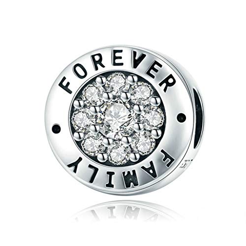 PAHALA 925 Strling Silver Forever Family with Crystals Charms Beads
