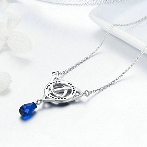 PAHALA 925 Sterling Silver Infinity Love Round with Crystal Clear CZ Pendant Necklace