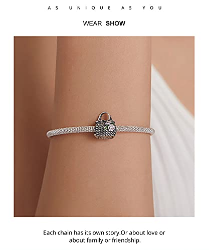 PAHALA 925 Sterling Silver Bag Beach Cat Bikini Rainbow Heart Surf Shark Swim Ring Girl Champagne Wine Charm Bead