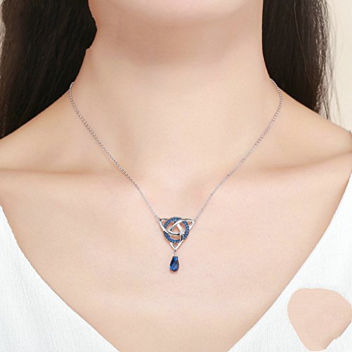 PAHALA 925 Sterling Silver Infinity Love Round with Crystal Clear CZ Pendant Necklace