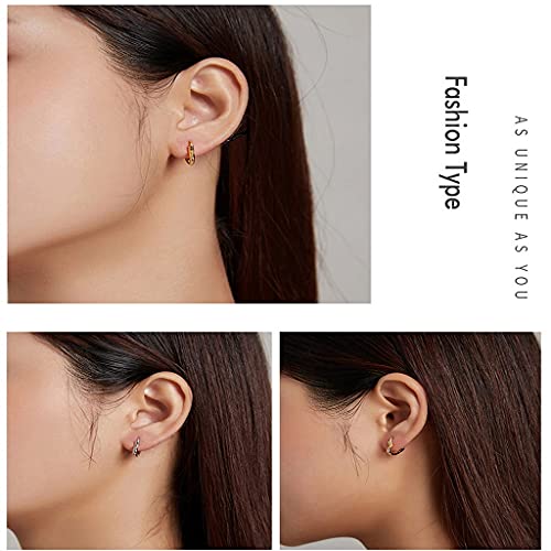PAHALA 925 Sterling Silver Simple Retro Metal Love Buckle Stud Earrings