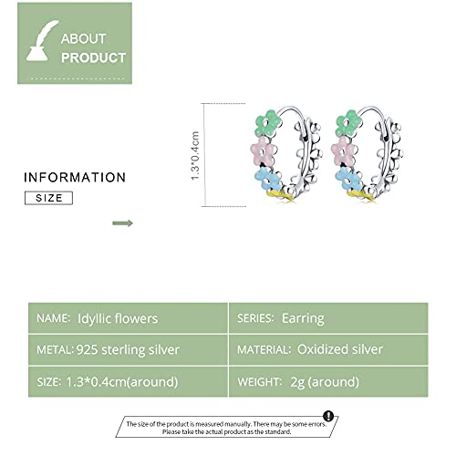 PAHALA 925 Sterling Silver Multiple Colorful Daisy Flower Ear Buckles Clips Chic Earrings
