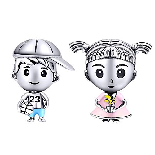 PAHALA 925 Strling Silver Family Colleciton Bead with Crystals Charm Bead