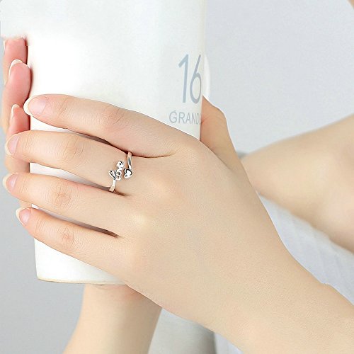 PAHALA 925 Sterling Silver I Love You Heart Weeding Party Ring