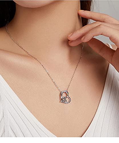PAHALA 925 Sterling Silver Best Sisters Forever Friend Heart Rainbow Crystals Pendant Necklace