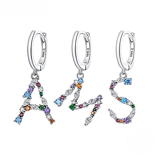 PAHALA 925 Sterling Silver Rainbow Blue Purple Dream Stud Round Crystal Earrings