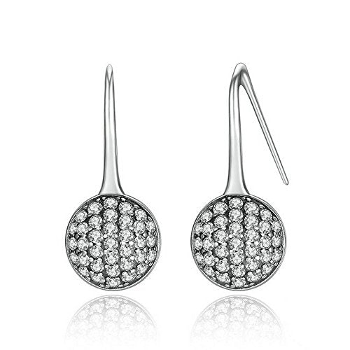 PAHALA 925 Sterling Silver Crystals Round Stud Pendant Party Wedding Earring