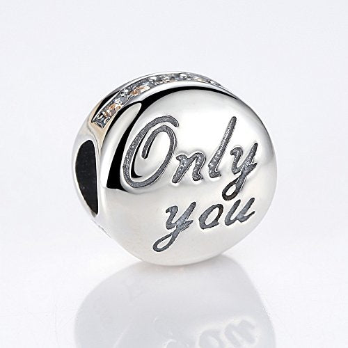PAHALA 925 Sterling Silver Romantic Only You with Yellow Crystals Charms Fit Bracelet