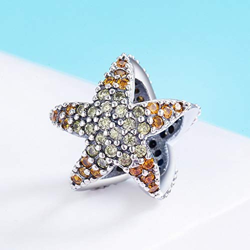 PAHALA 925 Strling Silver Ocean Star Starfish Crystals Charms