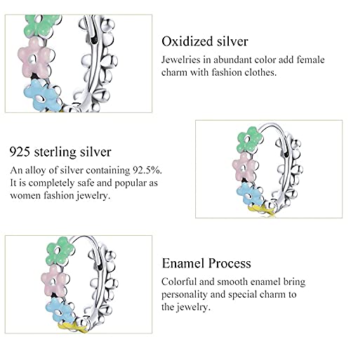 PAHALA 925 Sterling Silver Multiple Colorful Daisy Flower Ear Buckles Clips Chic Earrings