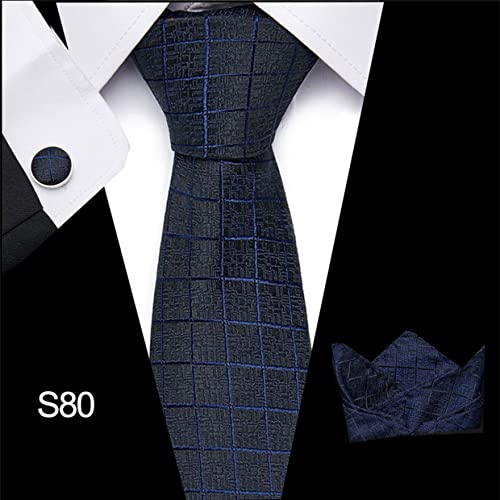 PAHALA Silk Necktie Pocket Square Cufflinks Set