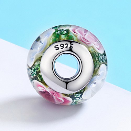 PAHALA 8 Styles 925 Sterling Silver Colorful Murano Glass Beads Charms