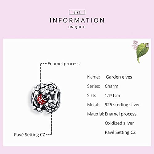 PAHALA 925 Sterling Silver Garden elves With Crystals Charm Bead