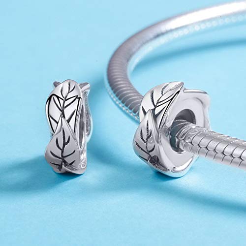 PAHALA 925 Strling Silver Stackable Tree Leaves Charms