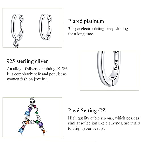 PAHALA 925 Sterling Silver Rainbow Blue Purple Dream Stud Round Crystal Earrings