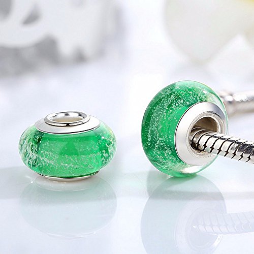 PAHALA 9 Styles Luminous Flowers Murano Glass Beads Charms Fit Bracelets Necklace