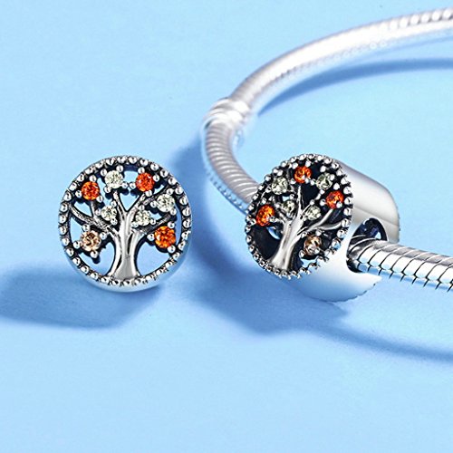 PAHALA 4 Styles 925 Sterling Silver Colorful Tree Beads Charms Fit Bracelets