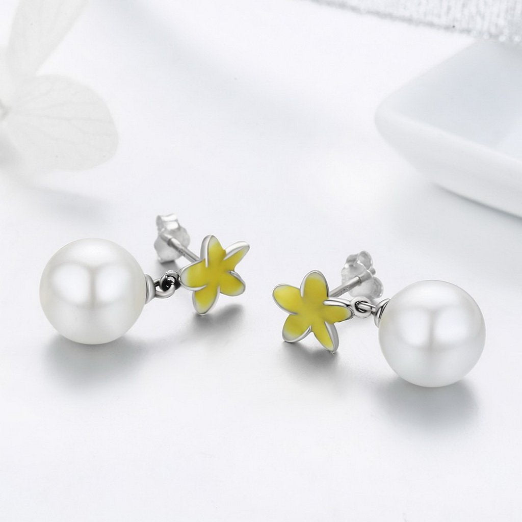PAHALA 925 Sterling Silver Sweet Osmanthus Flower Drop Earrings
