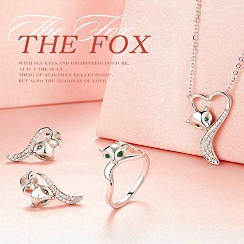 PAHALA 925 Sterling Silver Fox Animal Stud With Crystals Stud Earrings