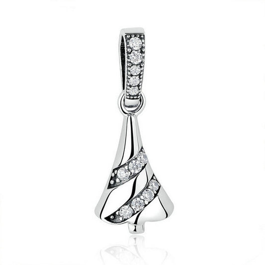 PAHALA 925 Strling Silver Tree Crystals Charms Pendant Fit Bracelets Necklace