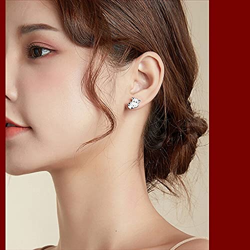 PAHALA 925 Sterling Silver Cute Cow Keep Me In Your Heart Stud Earrings