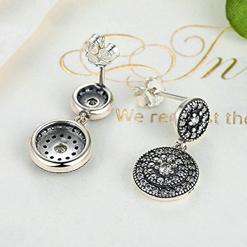 PAHALA 925 Sterling Silver Radiant Crystal Pendant Party Wedding Earring