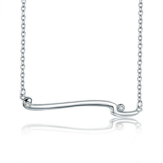 PAHALA 925 Sterling Silver Love with Crystals Clear CZ Pendant Necklace