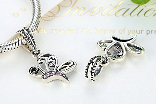 PAHALA 925 Strling Silver 4 Styles Animal Shaped with Crystals Pendant Fit Bracelets Bangles Necklace