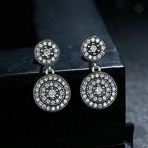 PAHALA 925 Sterling Silver Radiant Crystal Pendant Party Wedding Earring