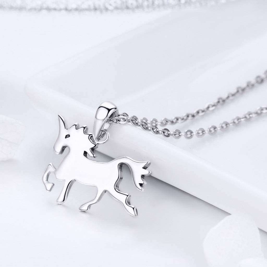 PAHALA 925 Sterling Silver Cute Horse Love Pendant Necklace