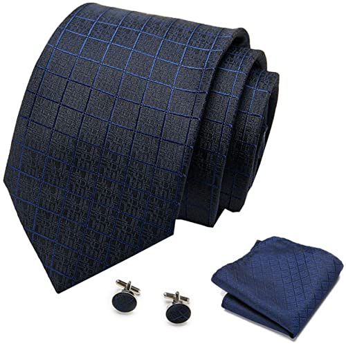 PAHALA Silk Necktie Pocket Square Cufflinks Set