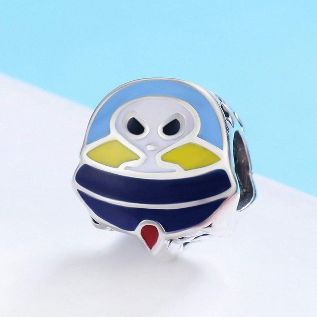 PAHALA 925 Strling Silver Colorful Enamel Alien Shape Charms Charm