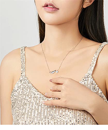 PAHALA 925 Sterling Silver Cute Pussy Cat with Ball Opal Pendant Necklace