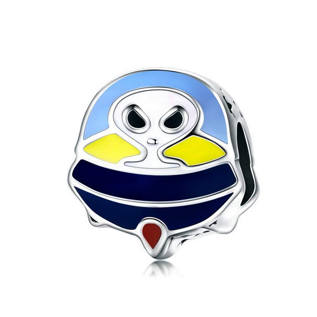 PAHALA 925 Strling Silver Colorful Enamel Alien Shape Charms Charm