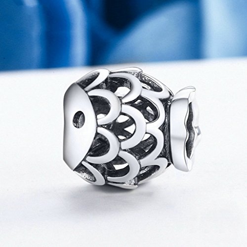 PAHALA 925 Sterling Silver Ocean Fish Charms Fit Bracelets Necklace