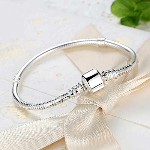 PAHALA 925 Sterling Silver Snake Chain Bracelet Bangle