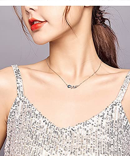 PAHALA 925 Sterling Silver Summer Shell and Starfish Chain Pendant Wedding Necklace