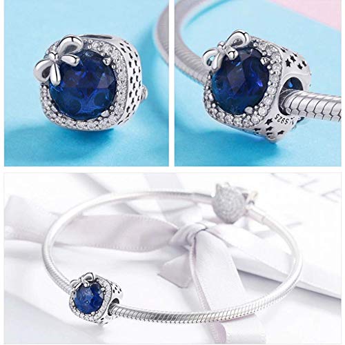 PAHALA 925 Strling Silver Radiant Hearts Bead with Crystals Charm Bead