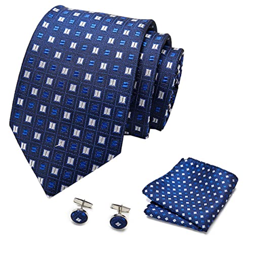 PAHALA Silk Necktie Pocket Square Cufflinks Set