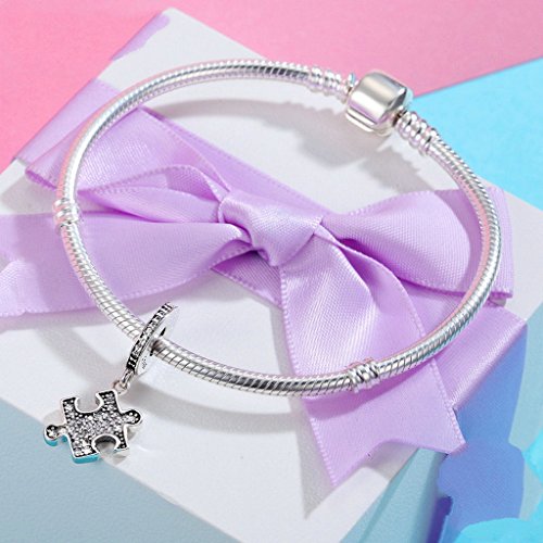 PAHALA 925 Sterling Silver Puzzle with Crystals Charm Bead
