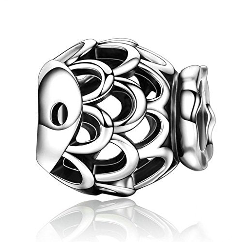 PAHALA 925 Sterling Silver Ocean Fish Charms Fit Bracelets Necklace
