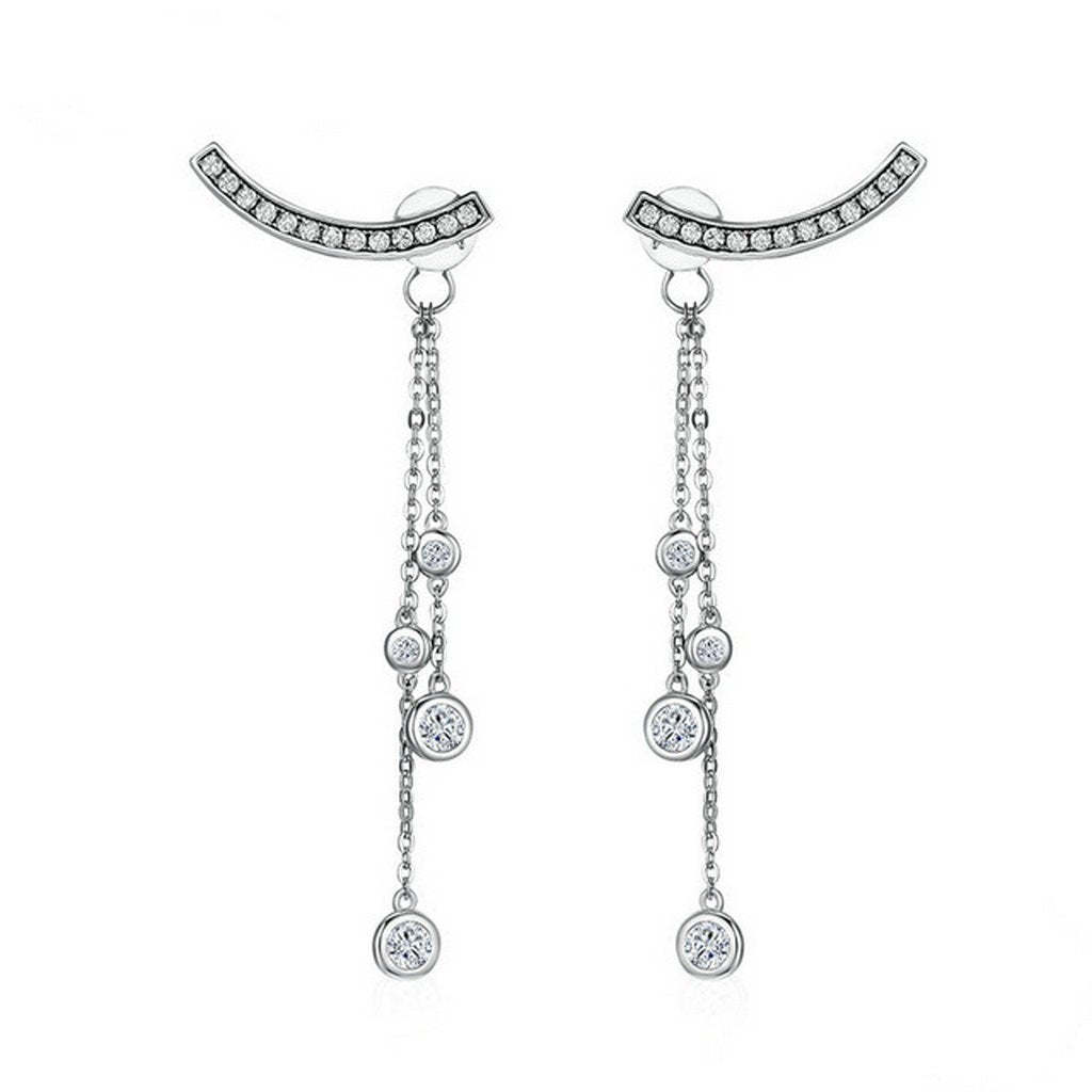 PAHALA 925 Sterling Silver Love T Bar Freshwater Pearl Party Wedding Drop Earrings