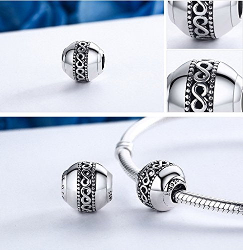 PAHALA 925 Strling Silver Infinity Element Love Charms Fit Bracelets Necklace